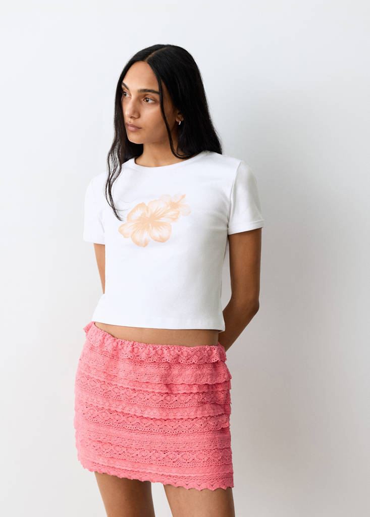 Floral-print cotton t-shirt — Off White