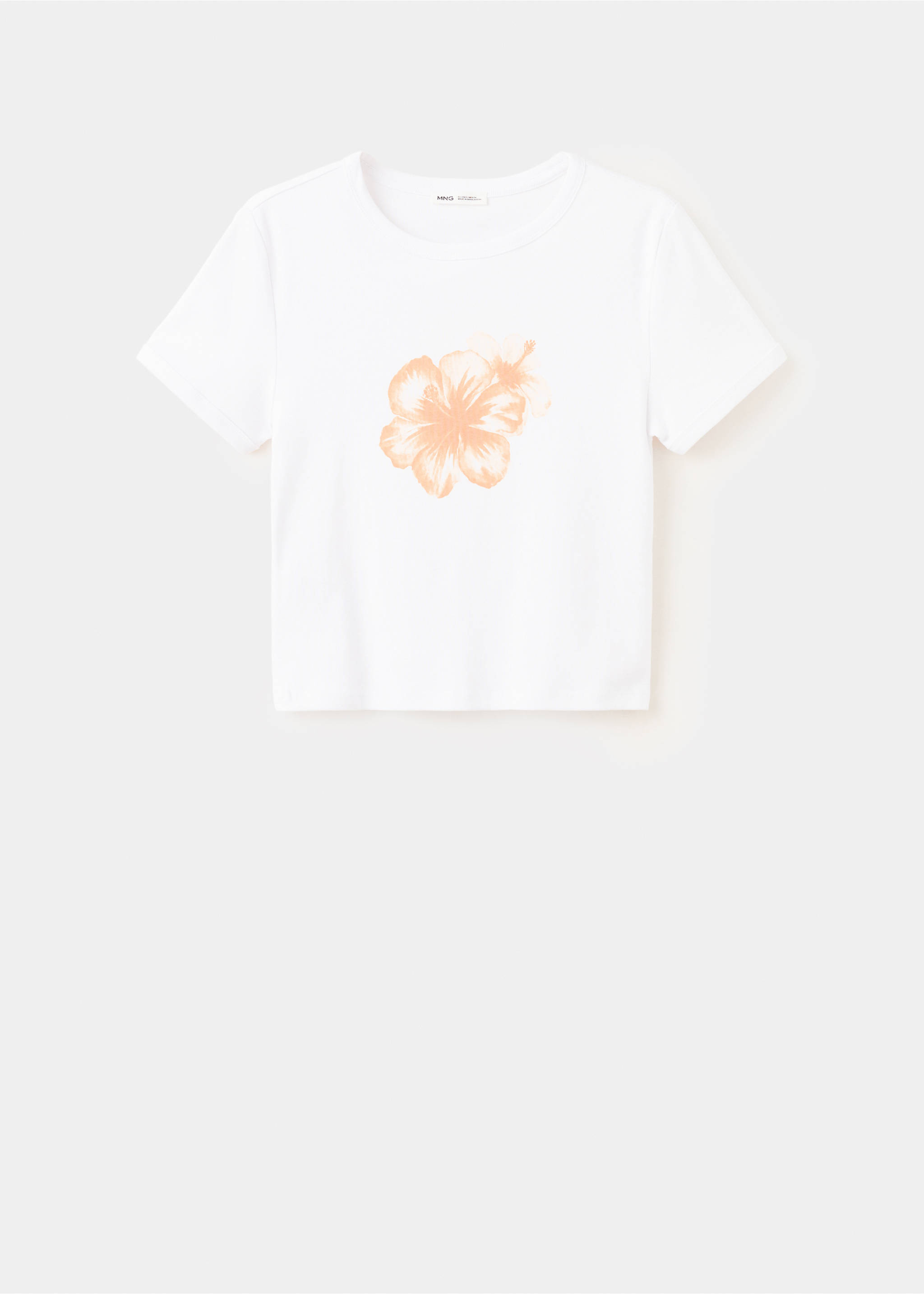 Floral-print cotton t-shirt - Article without model, Off White. Ref: 27079210-00.