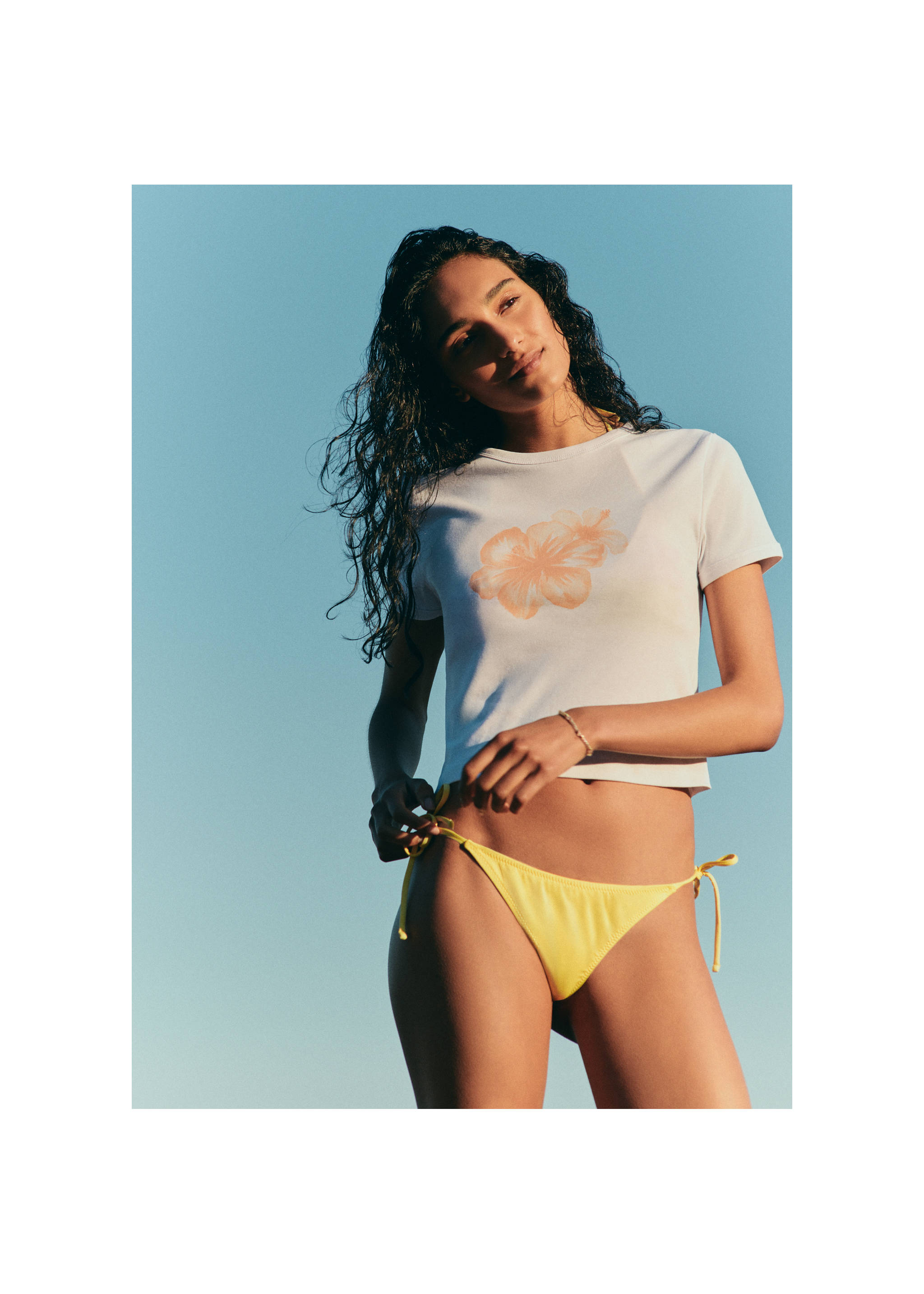 Floral-print cotton t-shirt - Details of the article 5, Off White. Ref: 27079210-00.