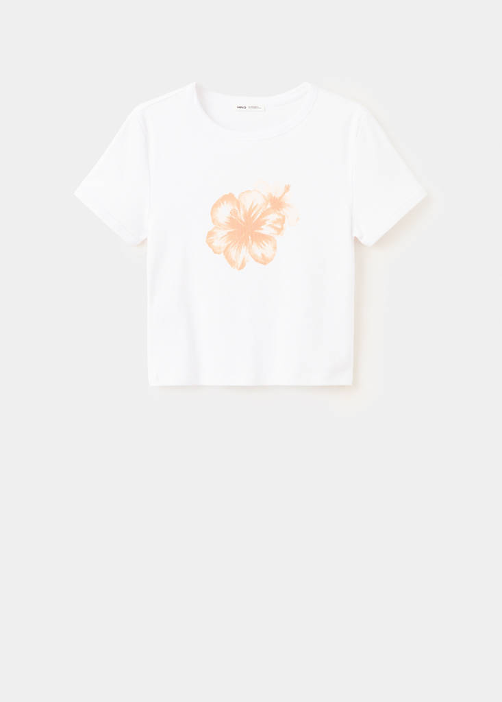 Floral-print cotton t-shirt — Off White