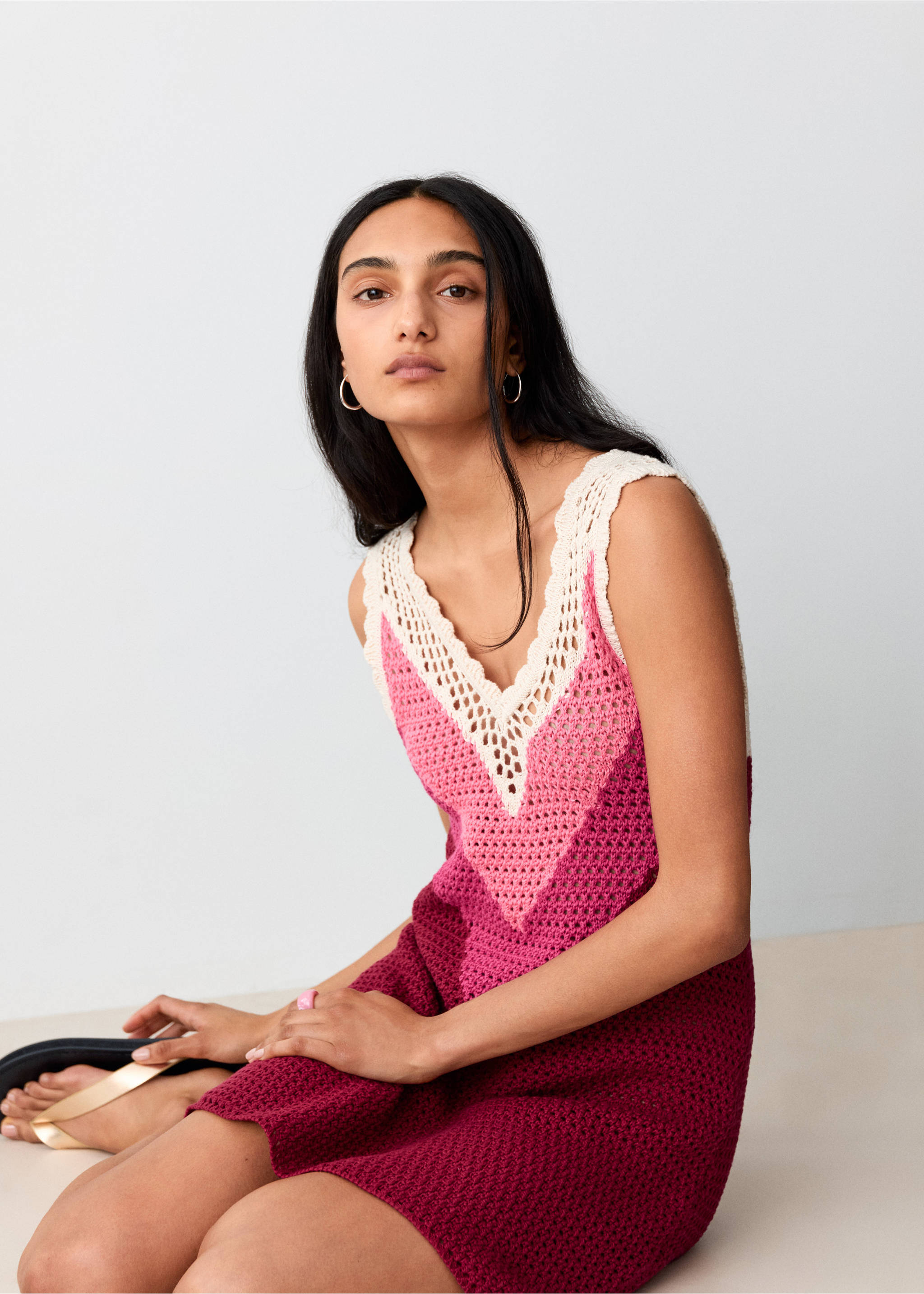 فستان كروشيه قصير - تفاصيل المنتج 2, كستنائي. Ref: 27079212-00.