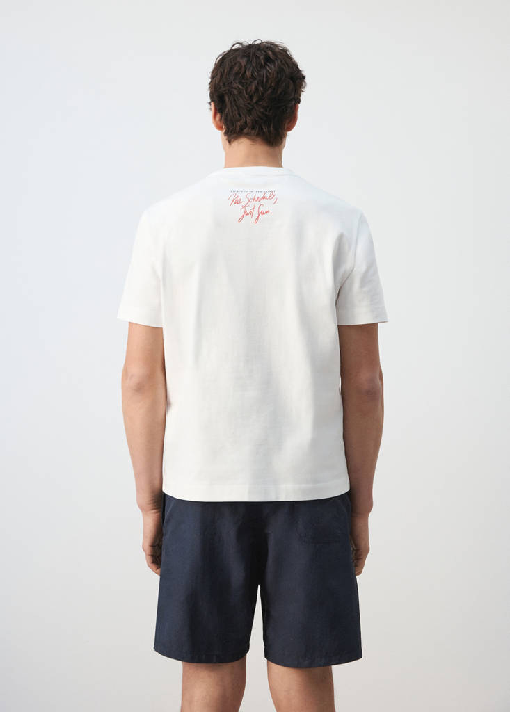 Gemustertes T-Shirt aus 100 % Baumwolle — Weiß