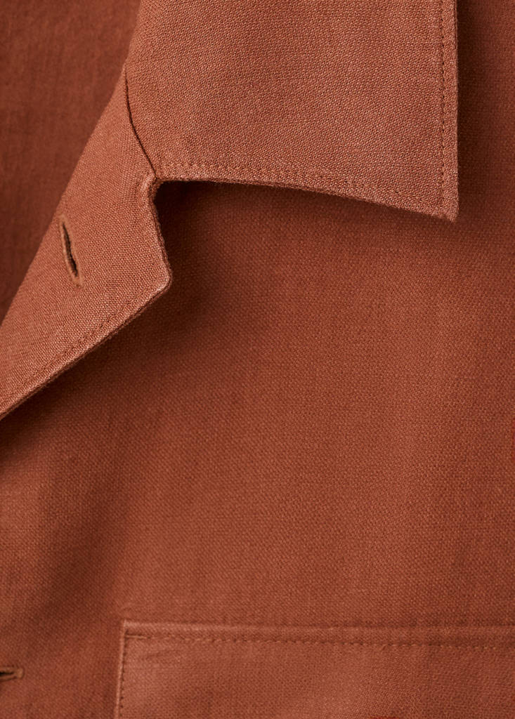 Lyocell linen overshirt with pockets — Russet