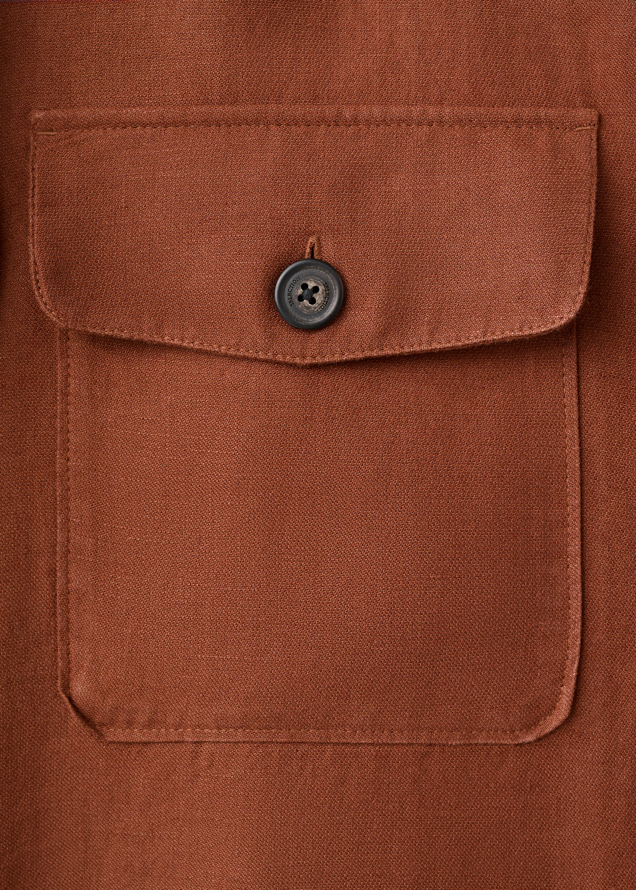 Lyocell linen overshirt with pockets - Details of the article 0