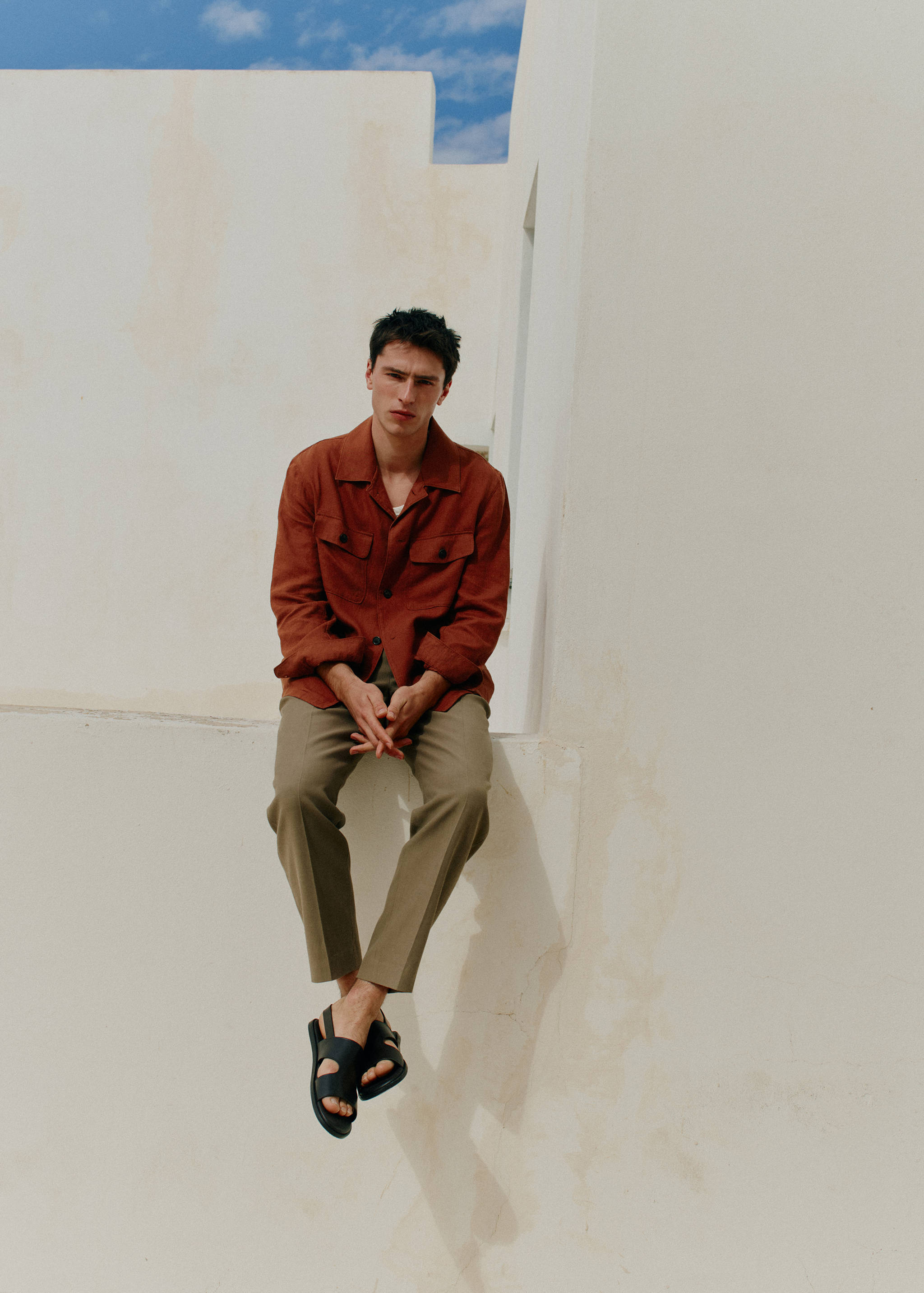 Lyocell linen overshirt with pockets - Details of the article 5