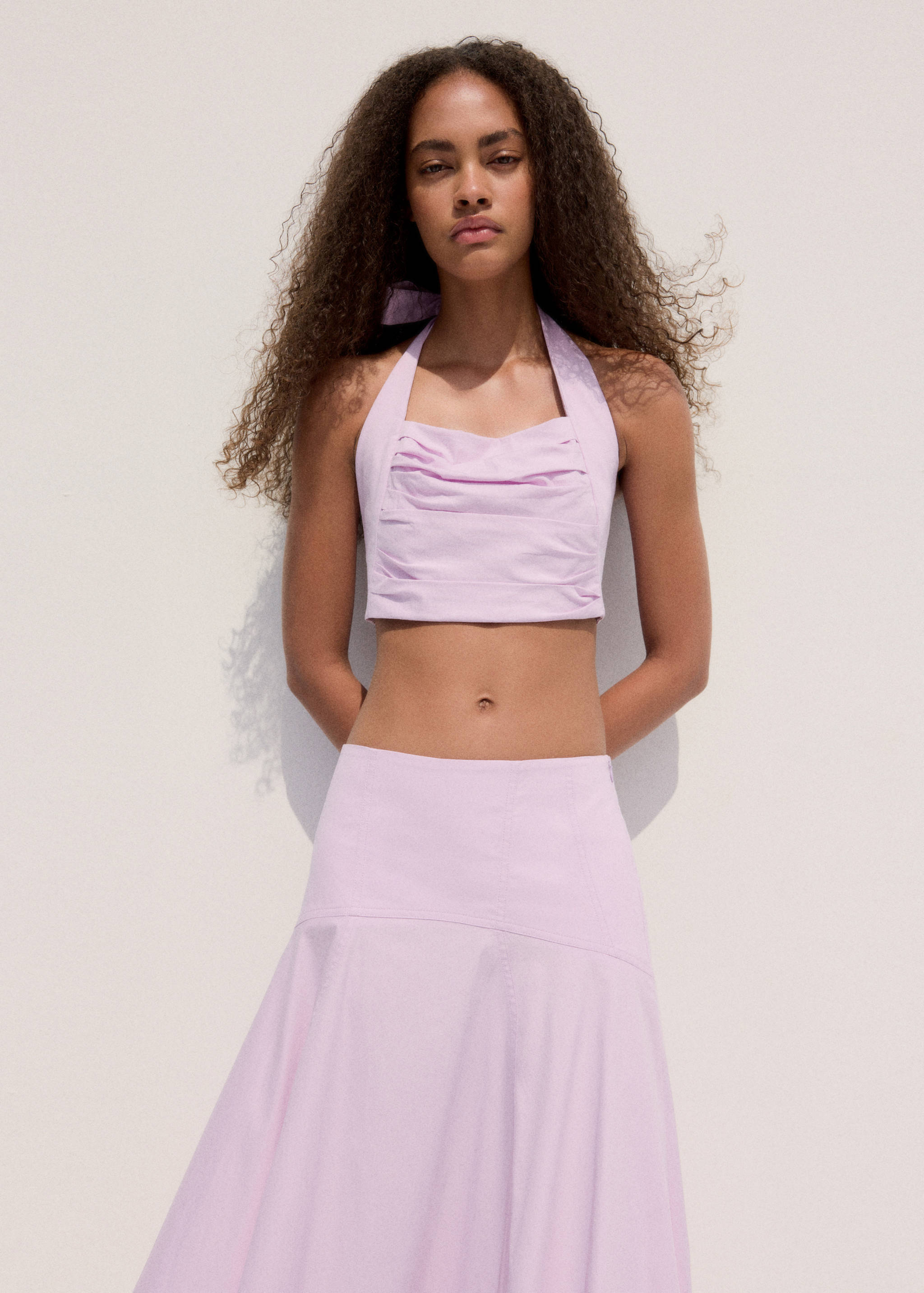 A-line skirt with stitching detail - Details of the article 1