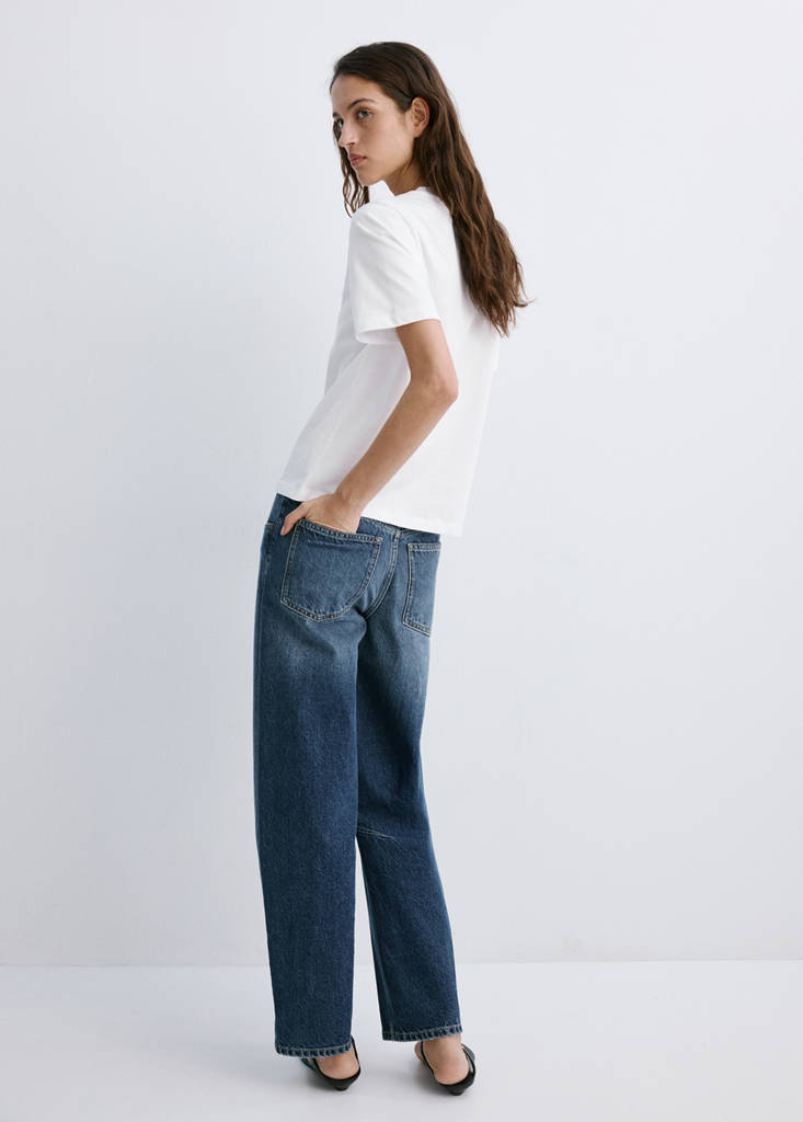Printed cotton-blend t-shirt — White