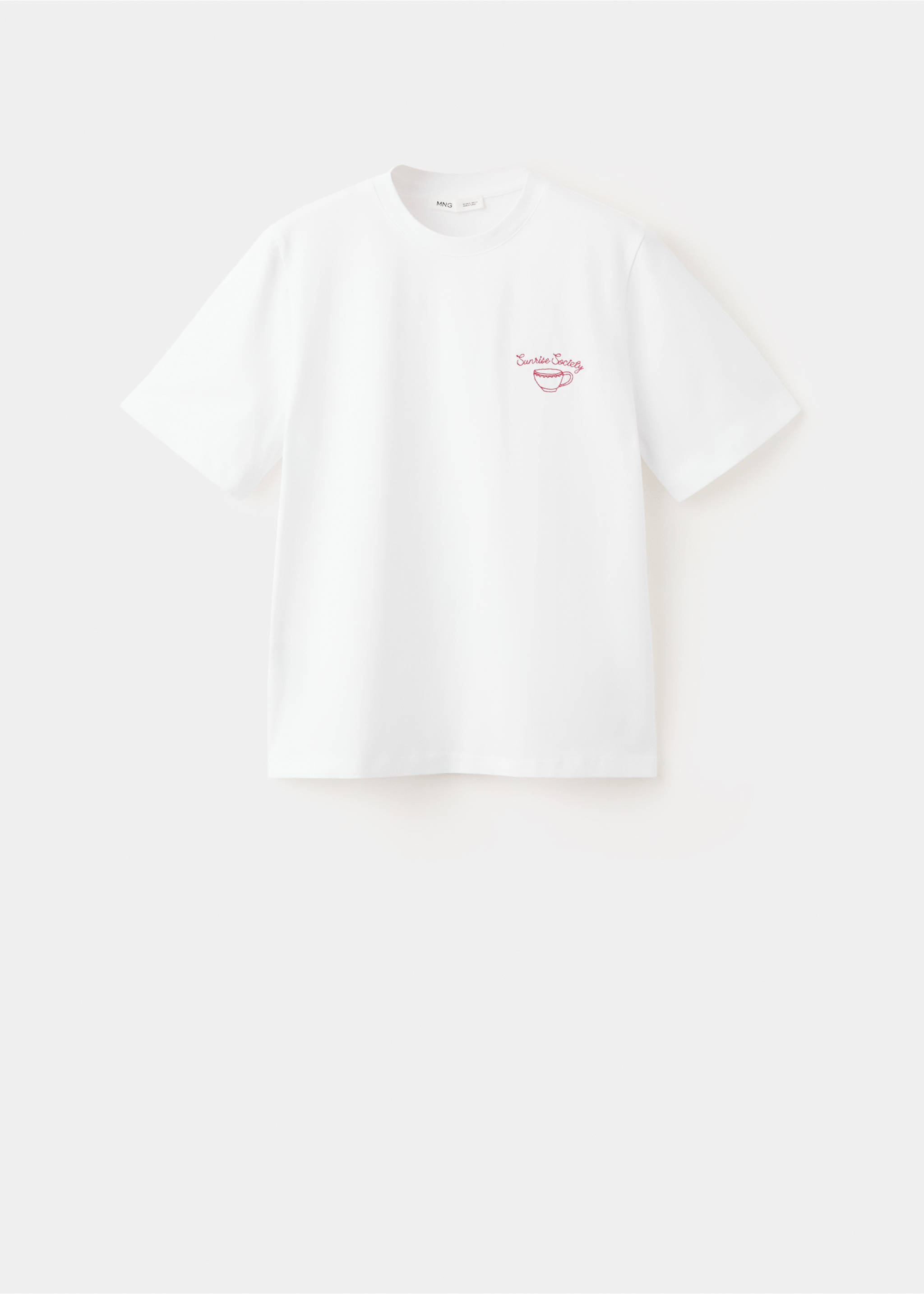 เสื้อยืดผ้าฝ้ายผสมพิมพ์ลาย - สินค้าที่ไม่มีแบบ, สีขาว. Ref: 27079217-00.