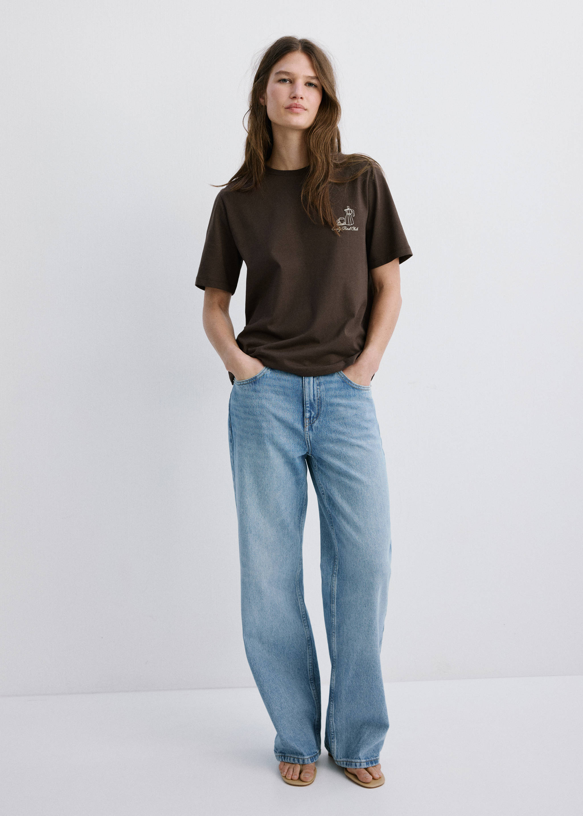 Printed cotton-blend t-shirt - General plane