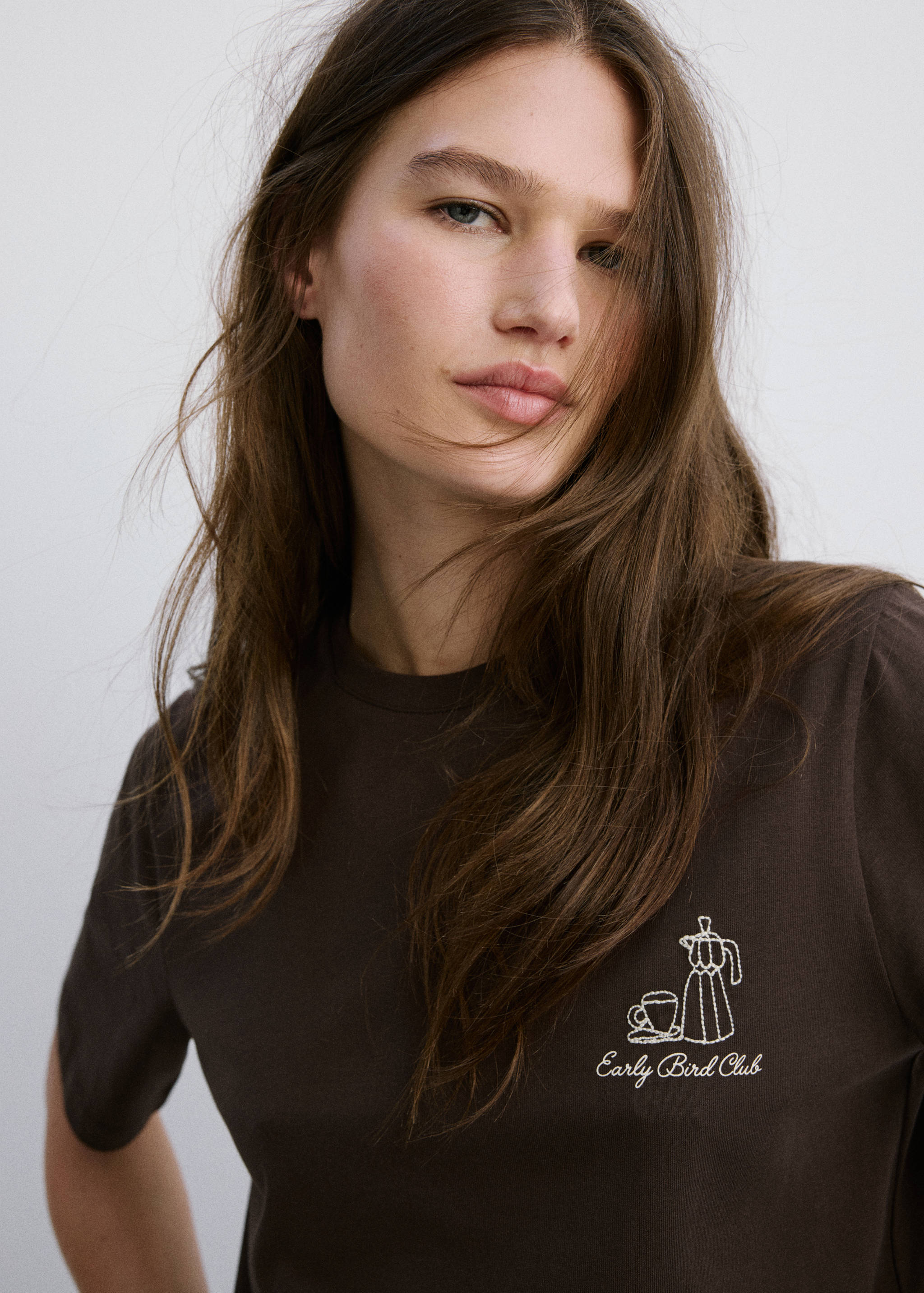 Printed cotton-blend t-shirt - Medium plane