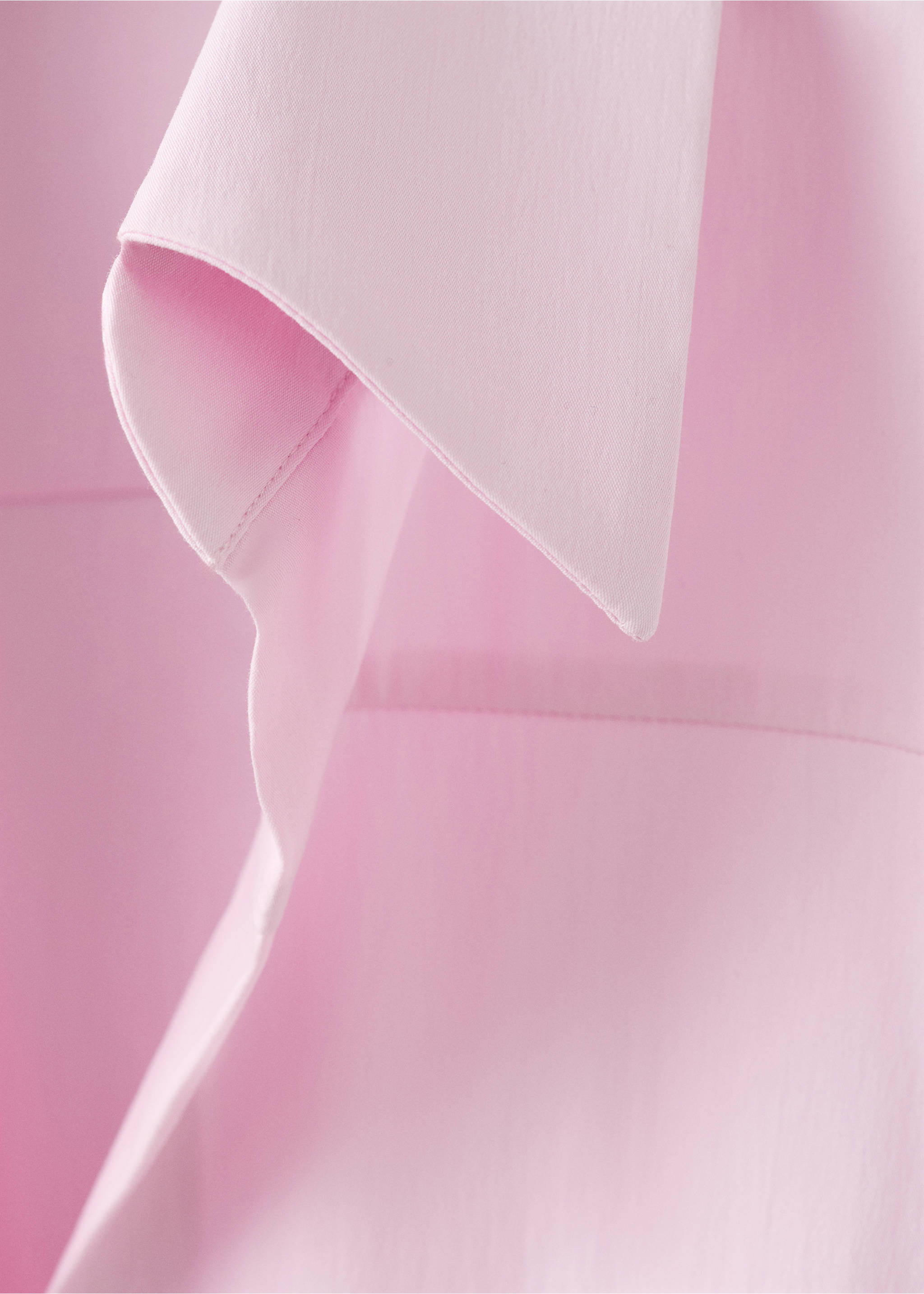 Camisa algodón entallada - Detalle del artículo 8, Rosa claro. Ref: 27079218-00.
