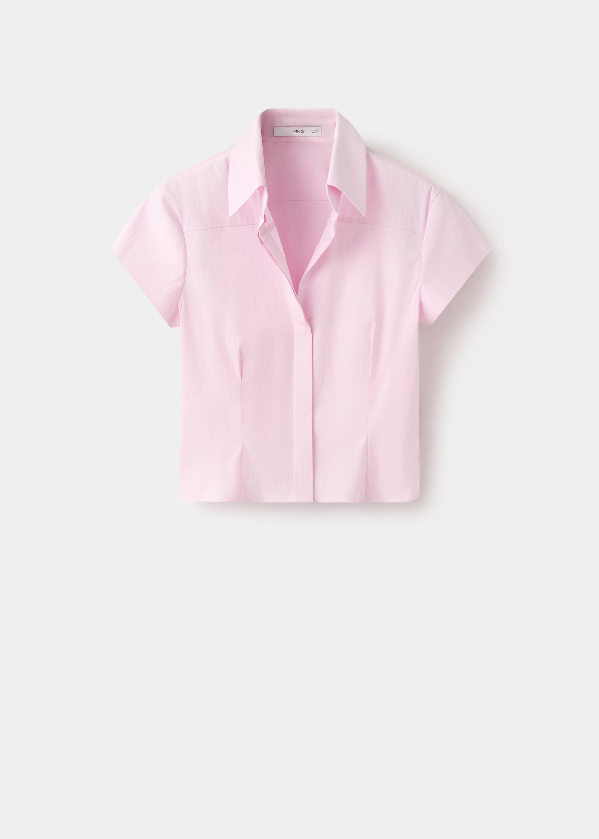 Fitted cotton shirt - Article without model, Light Pink. Ref: 27079218-00.
