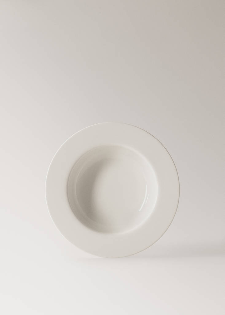 Premium deep plate bonne porcelain Ultralight — White