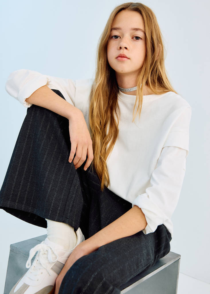 Lurex striped trousers — Grey
