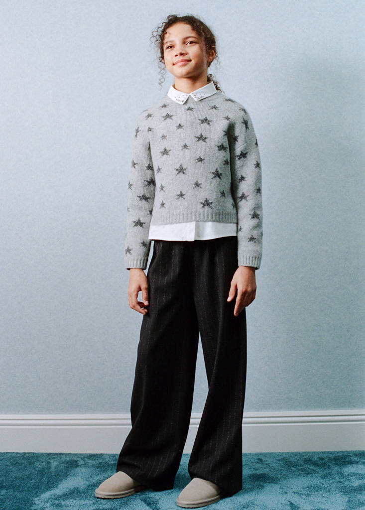 Lurex striped trousers — Grey