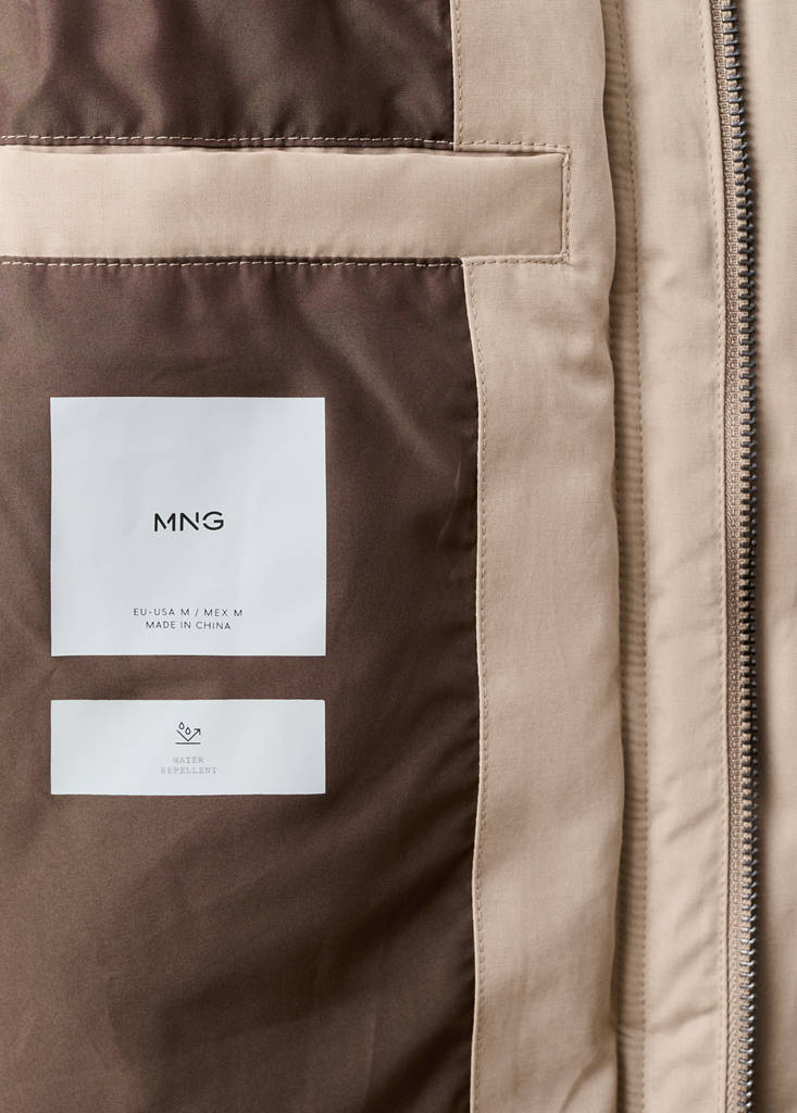 Short water-repellent puffer jacket — Sand