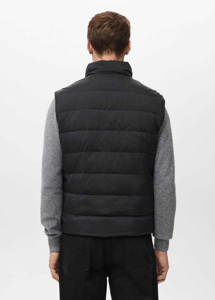 Quilted waistcoat with down and feather filling — Black