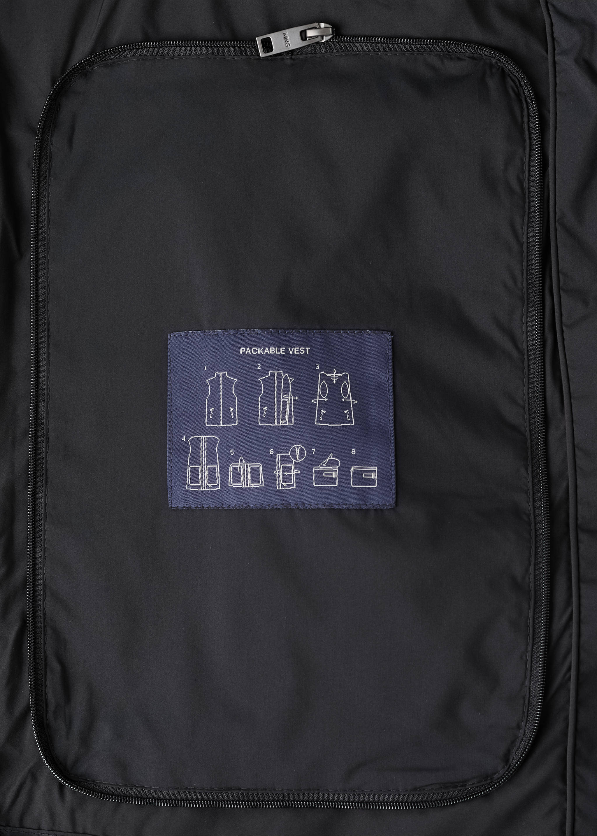 Стеганый жилет с наполнителем из пуха и пера - Деталь изделия 8, Черный. Ref: 27081173-00.