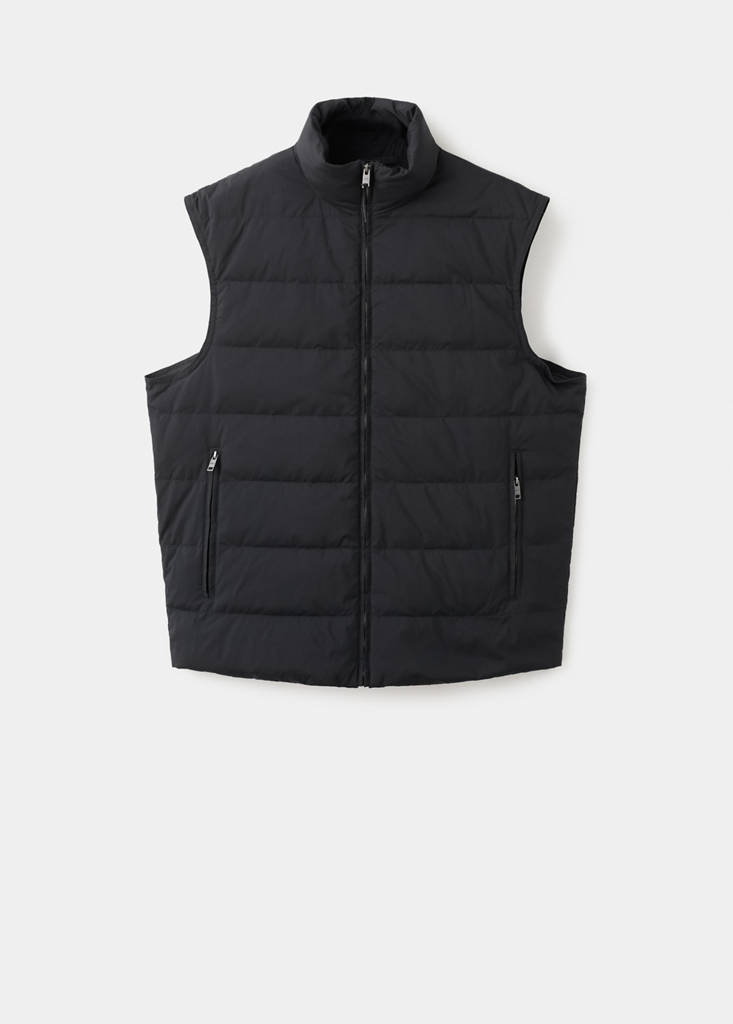 Quilted waistcoat with down and feather filling — Black