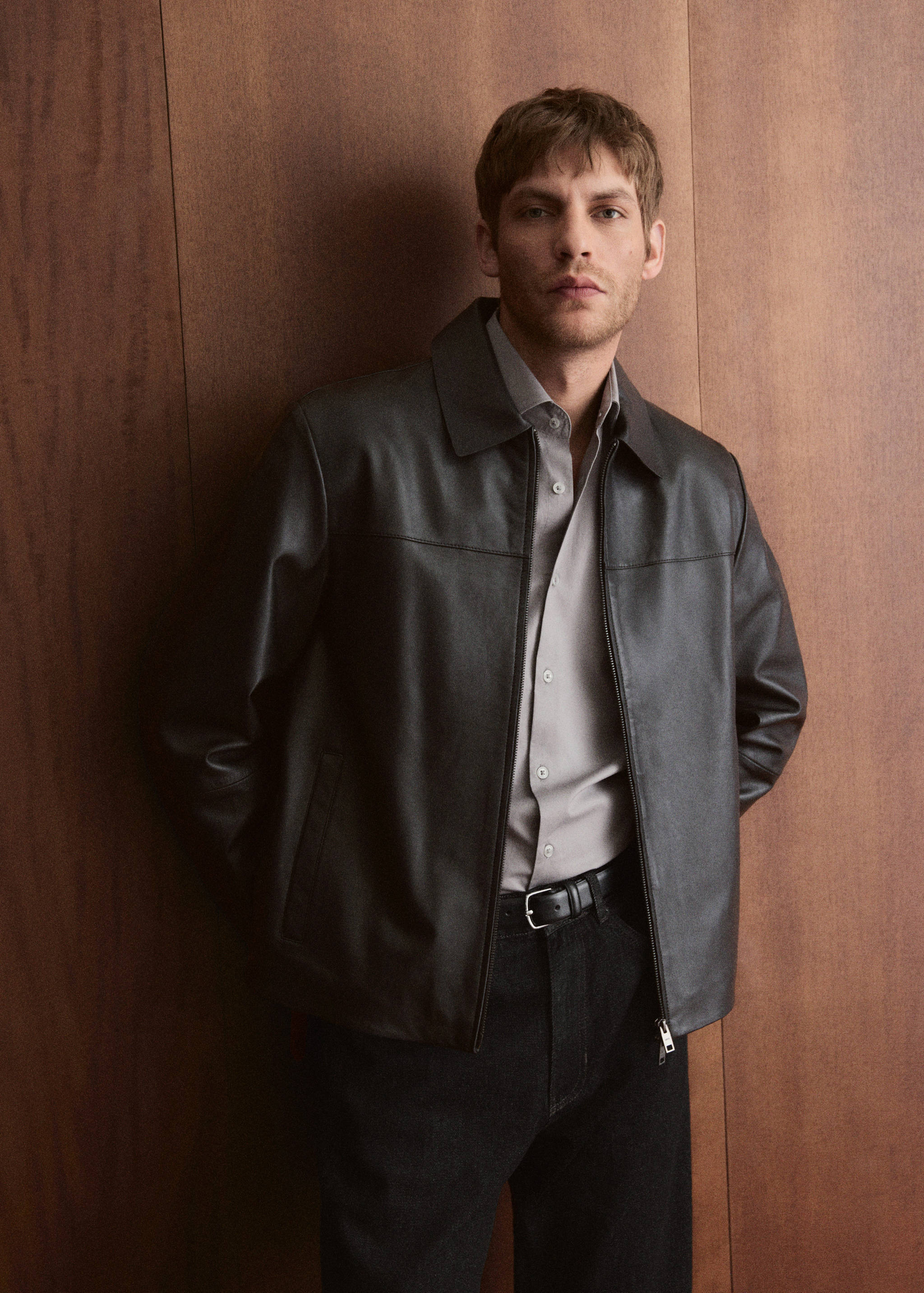 Blouson 100 % cuir poches - Détail de l'article 3