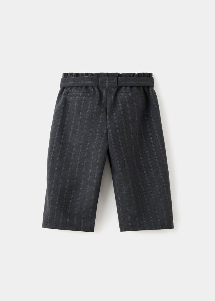 Striped bow trousers — Grey