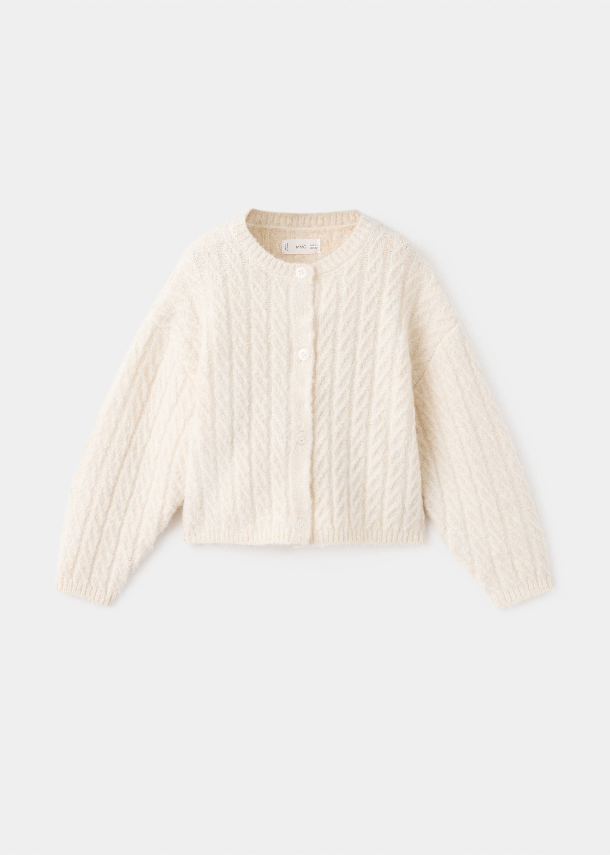 Cable-knit cardigan - Article without model, Ecru. Ref: 27081179-00.