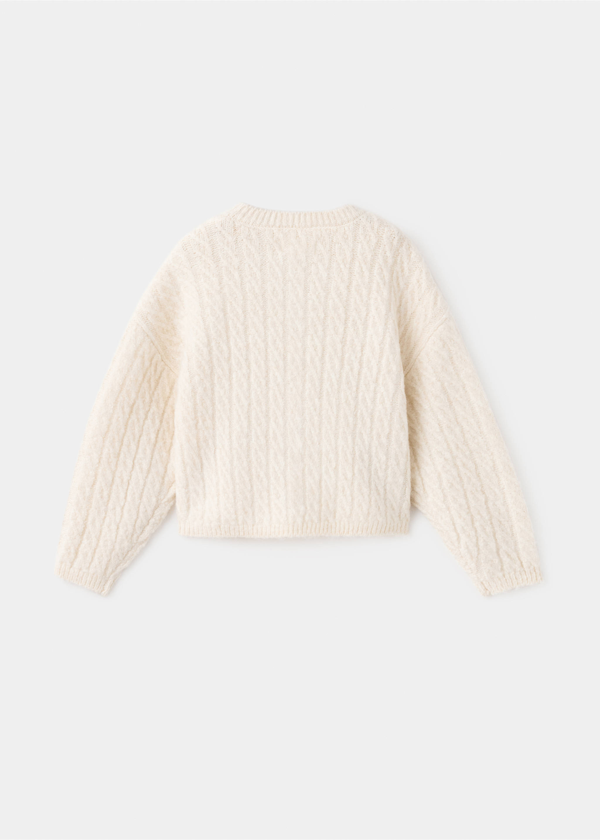 Cable-knit cardigan - Reverse of the article, Ecru. Ref: 27081179-00.