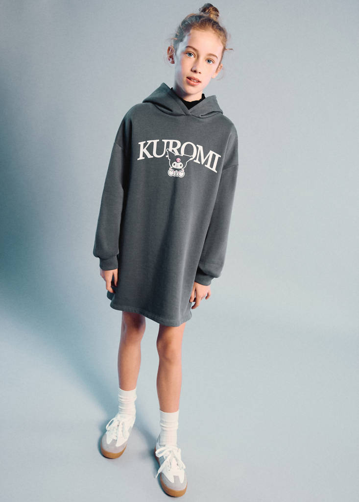 Kuromi sweatshirt dress — Charcoal