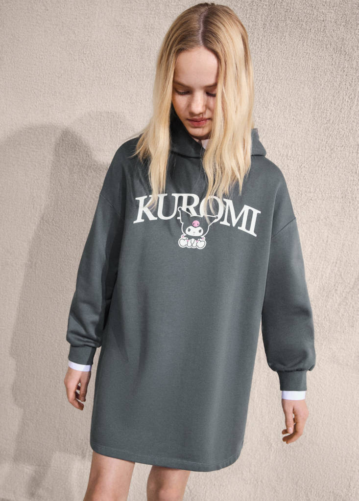 Kuromi sweatshirt dress — Charcoal