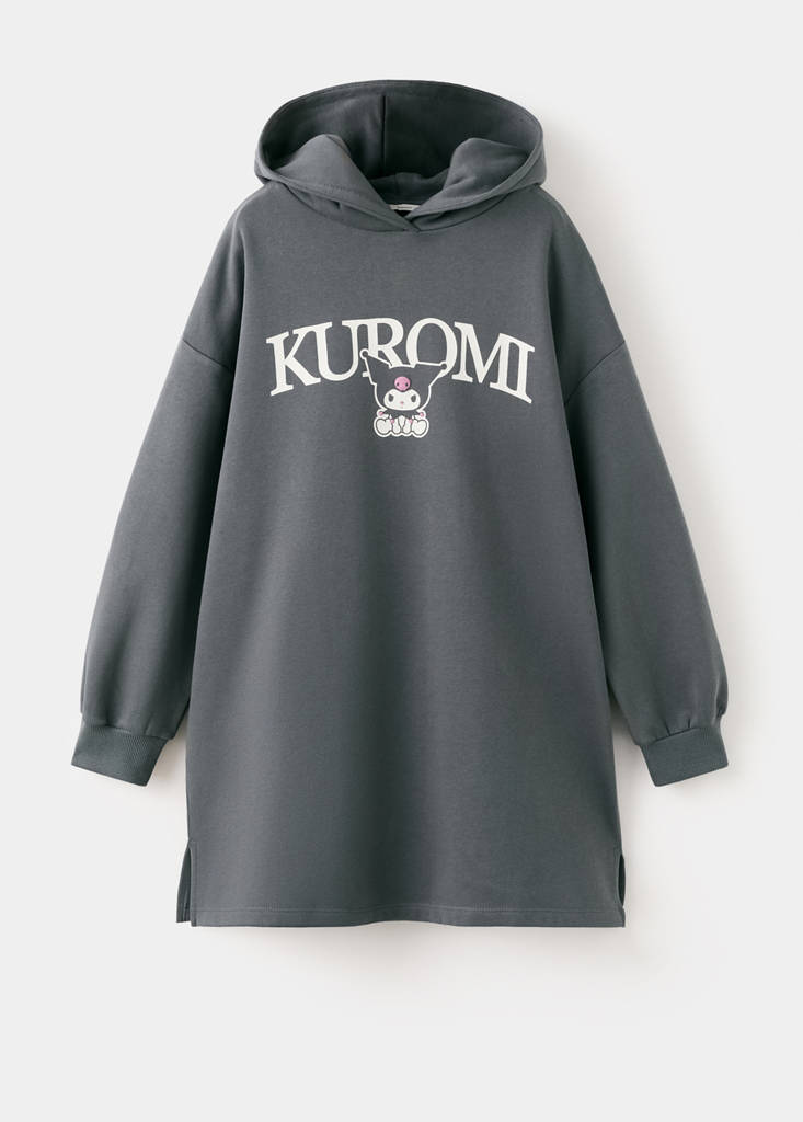 Kuromi sweatshirt dress — Charcoal