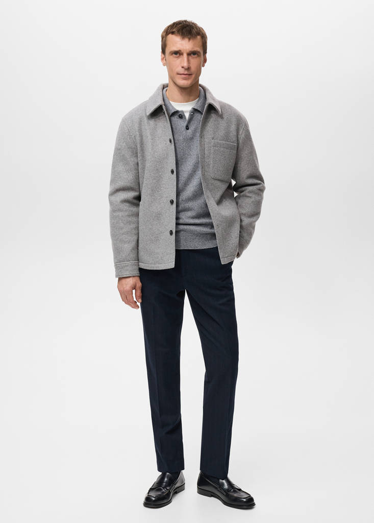 Padded cloth jacket — Medium Heather Grey