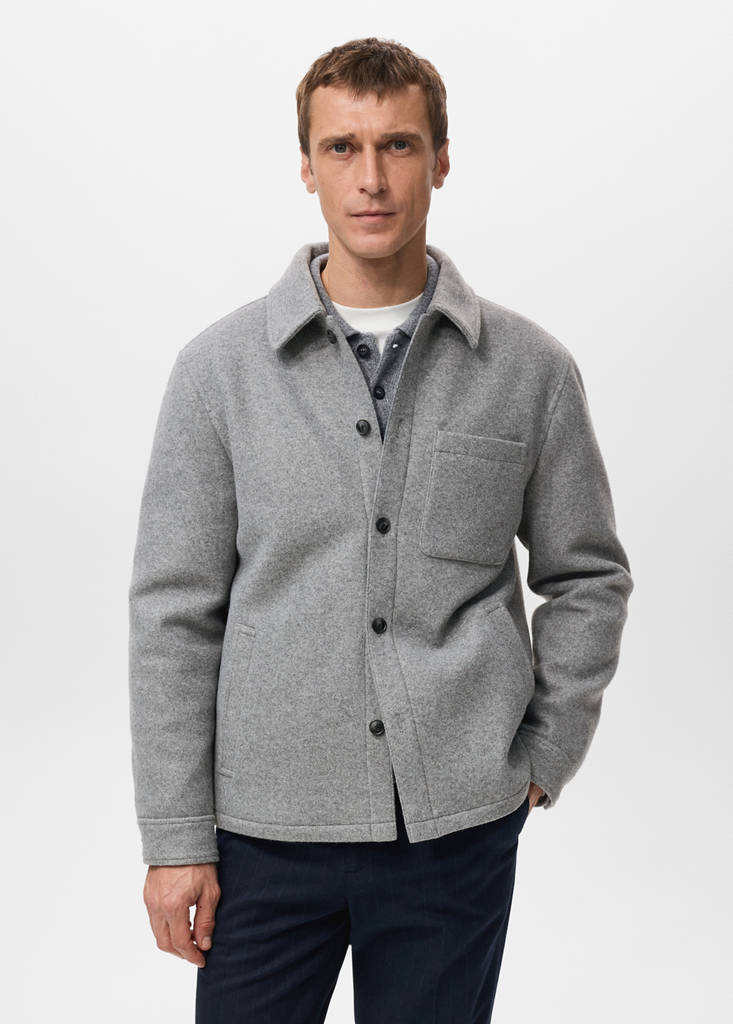 Padded cloth jacket — Medium Heather Grey