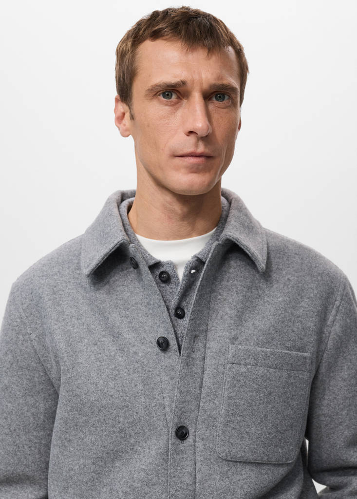 Padded cloth jacket — Medium Heather Grey
