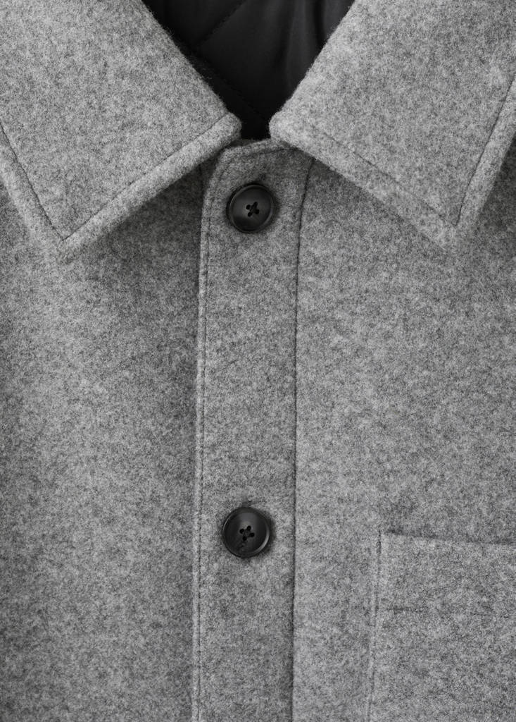 Padded cloth jacket — Medium Heather Grey