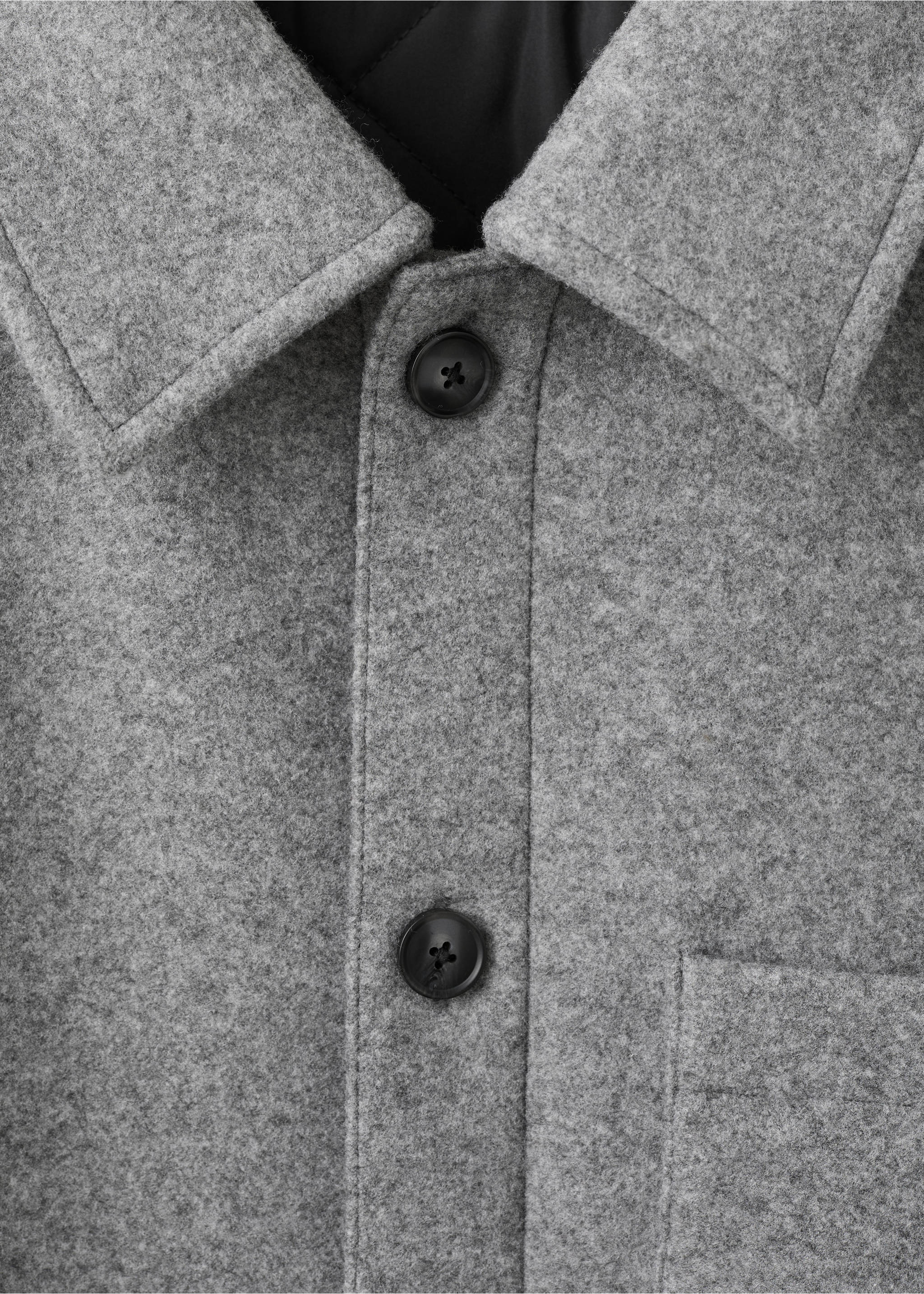 Padded cloth jacket - Details of the article 8, Medium Heather Grey. Ref: 27081187-00.