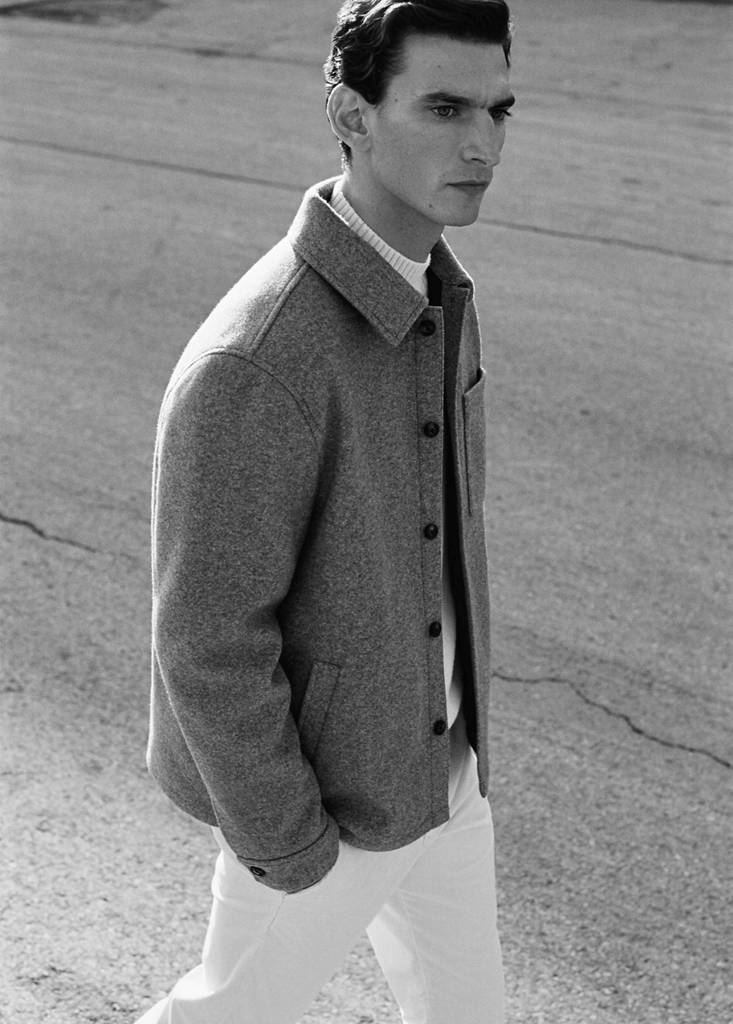 Padded cloth jacket — Medium Heather Grey