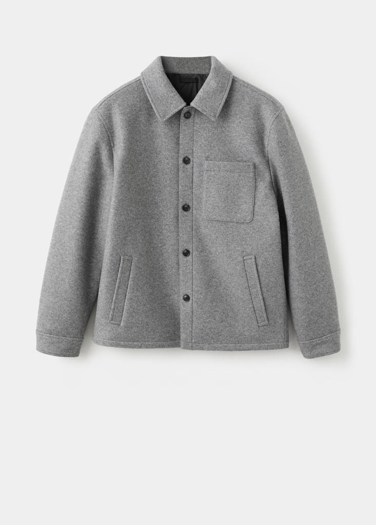 Padded cloth jacket — Medium Heather Grey