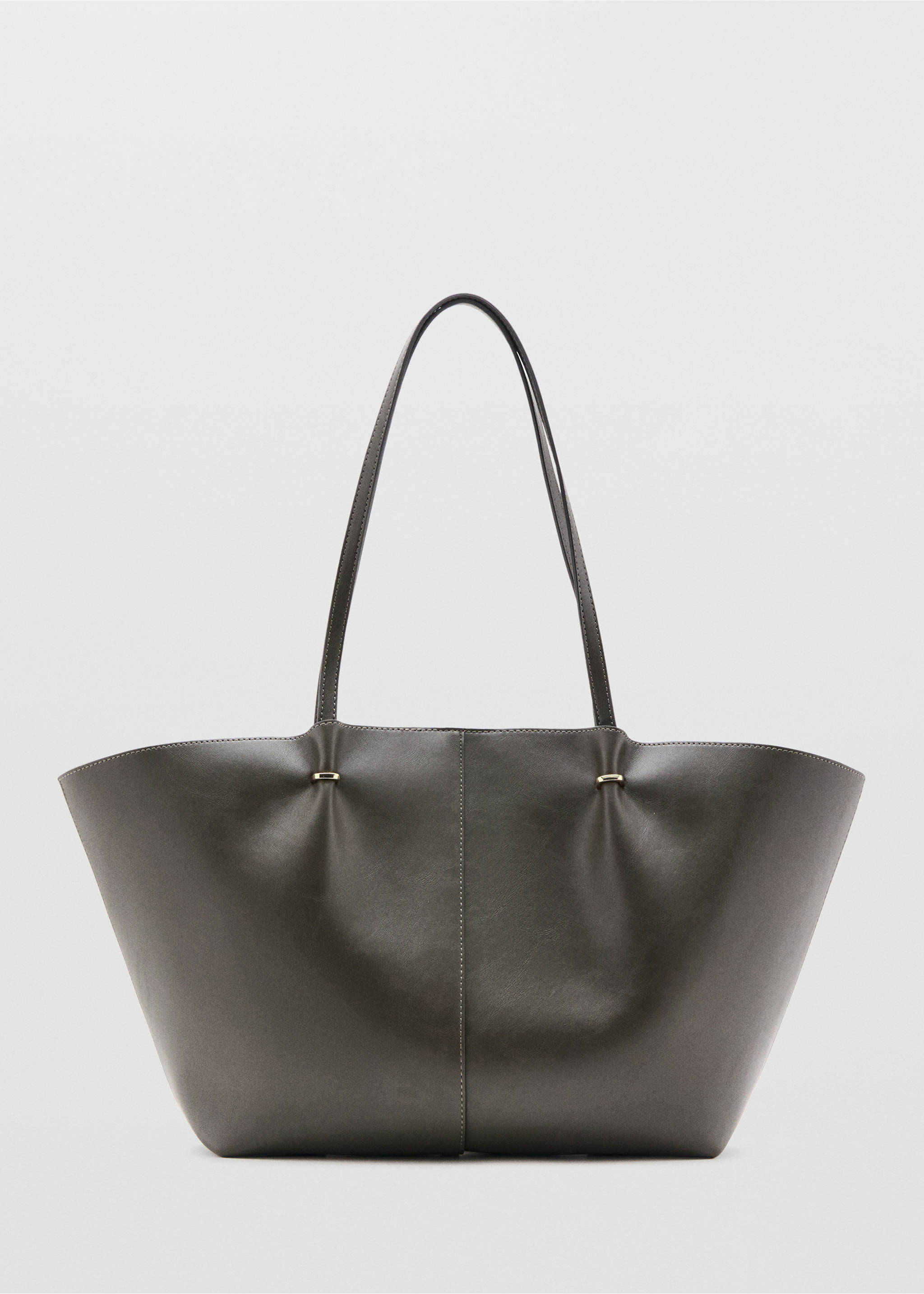 Shopper bag with metallic details - Article without model, Khaki. Ref: 27081189-00.