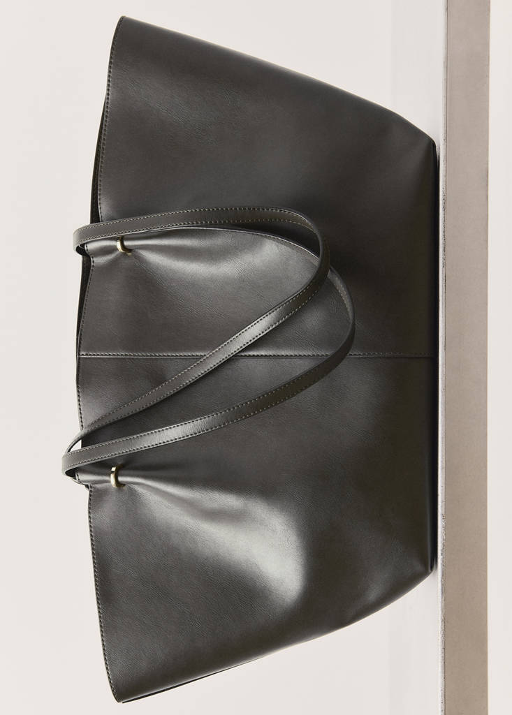 Shopper bag with metallic details — Khaki