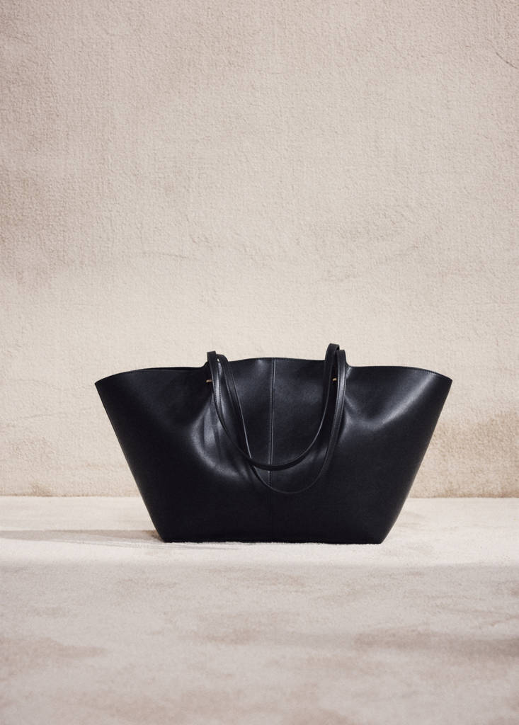 Shopper bag with metallic details — Black