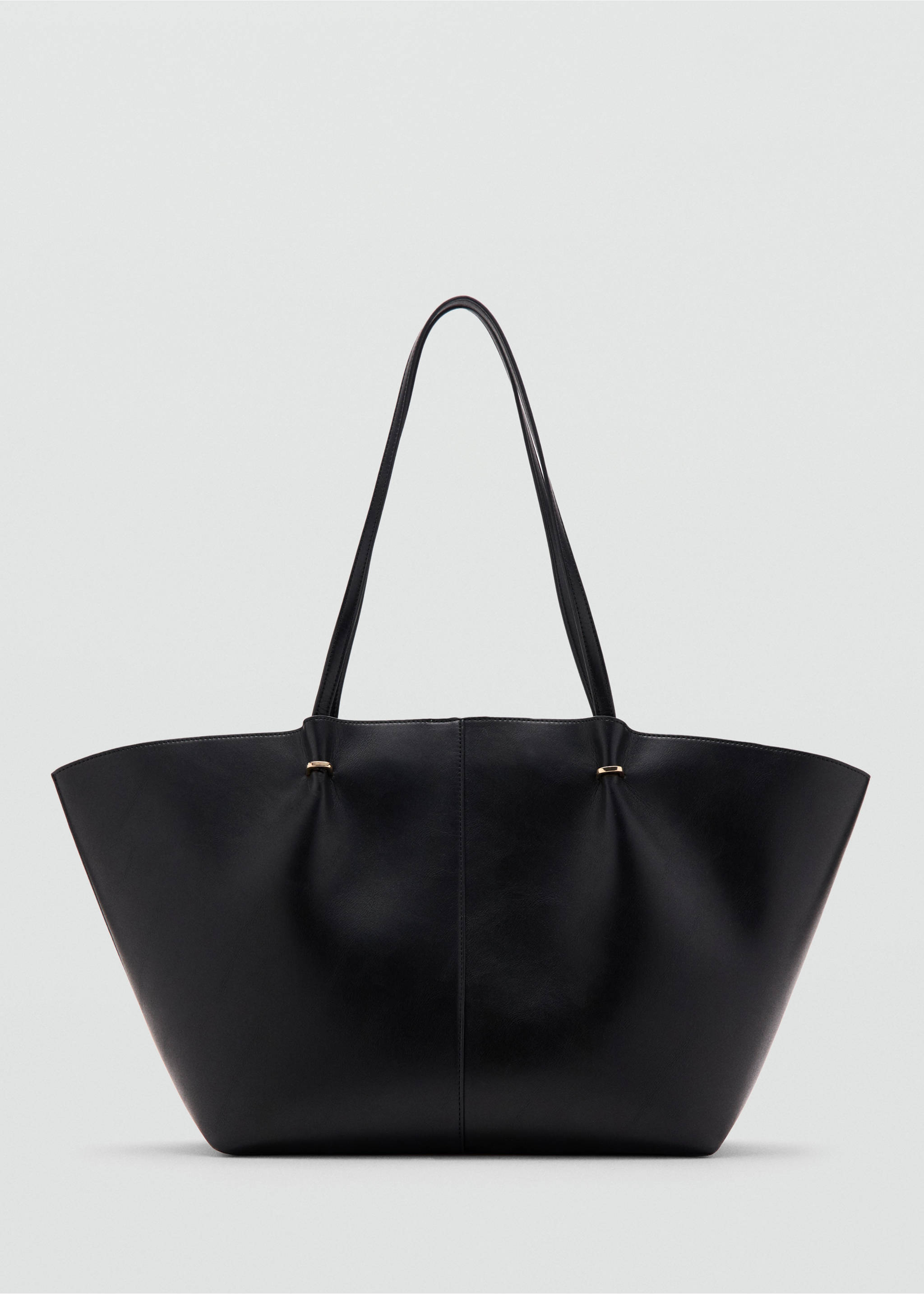 Shopper bag with metallic details - Article without model, Black. Ref: 27081189-00.