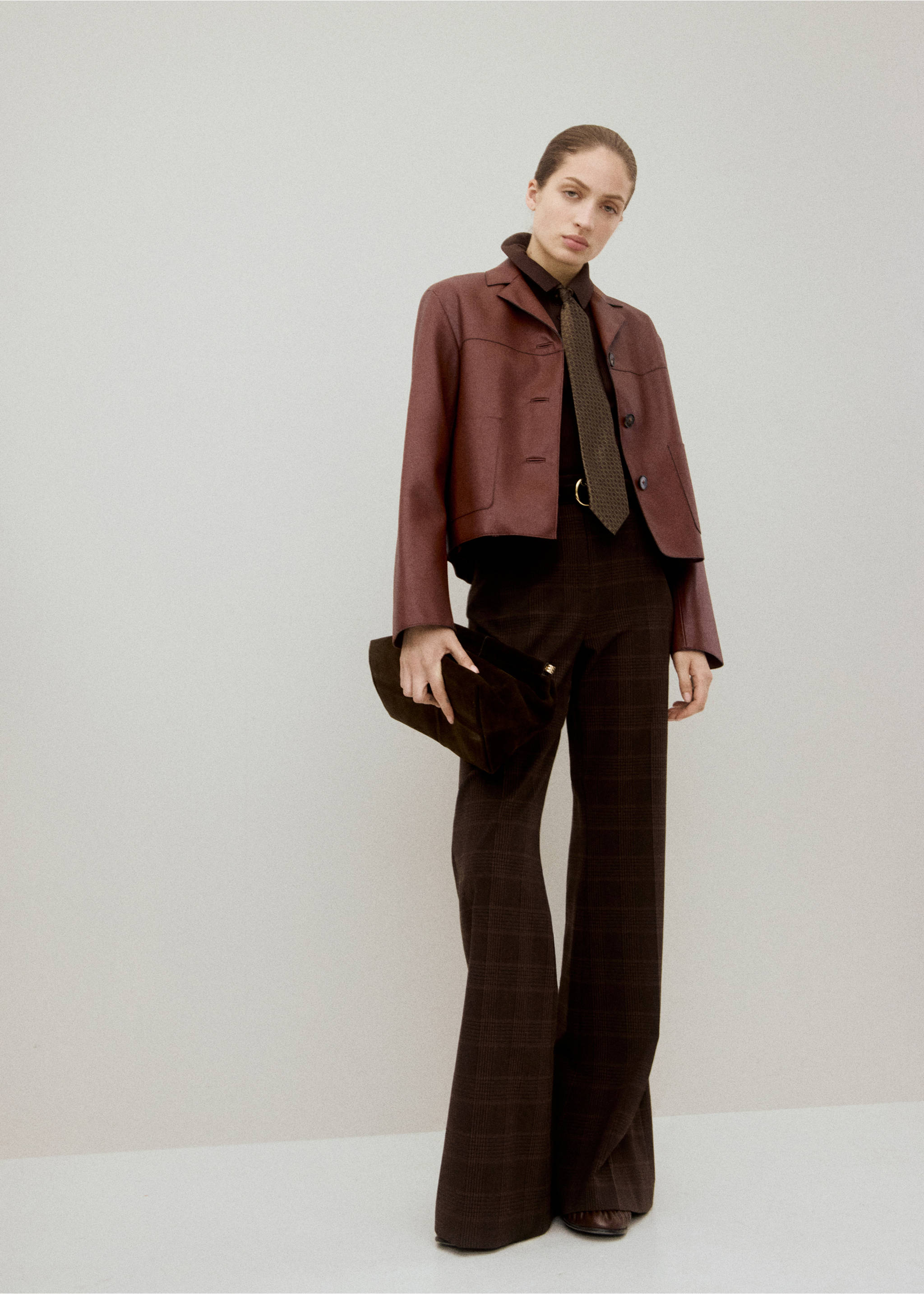 Faux-leather jacket with pockets - General plane, Burnt Orange. Ref: 27081190-00.