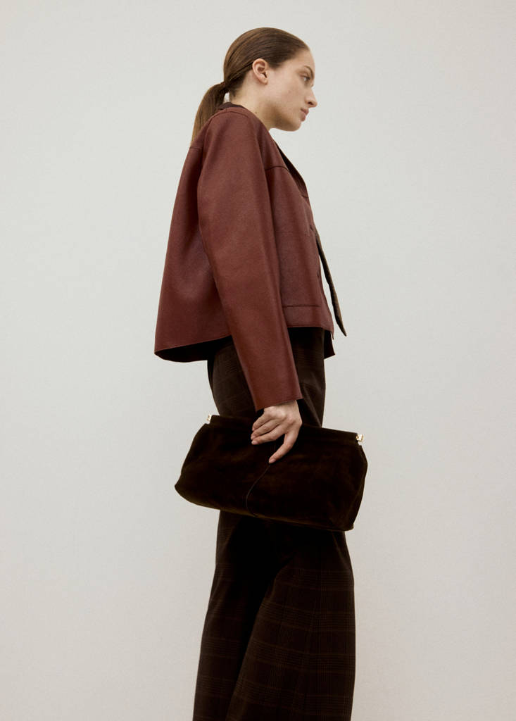 Faux-leather jacket with pockets — Burnt Orange
