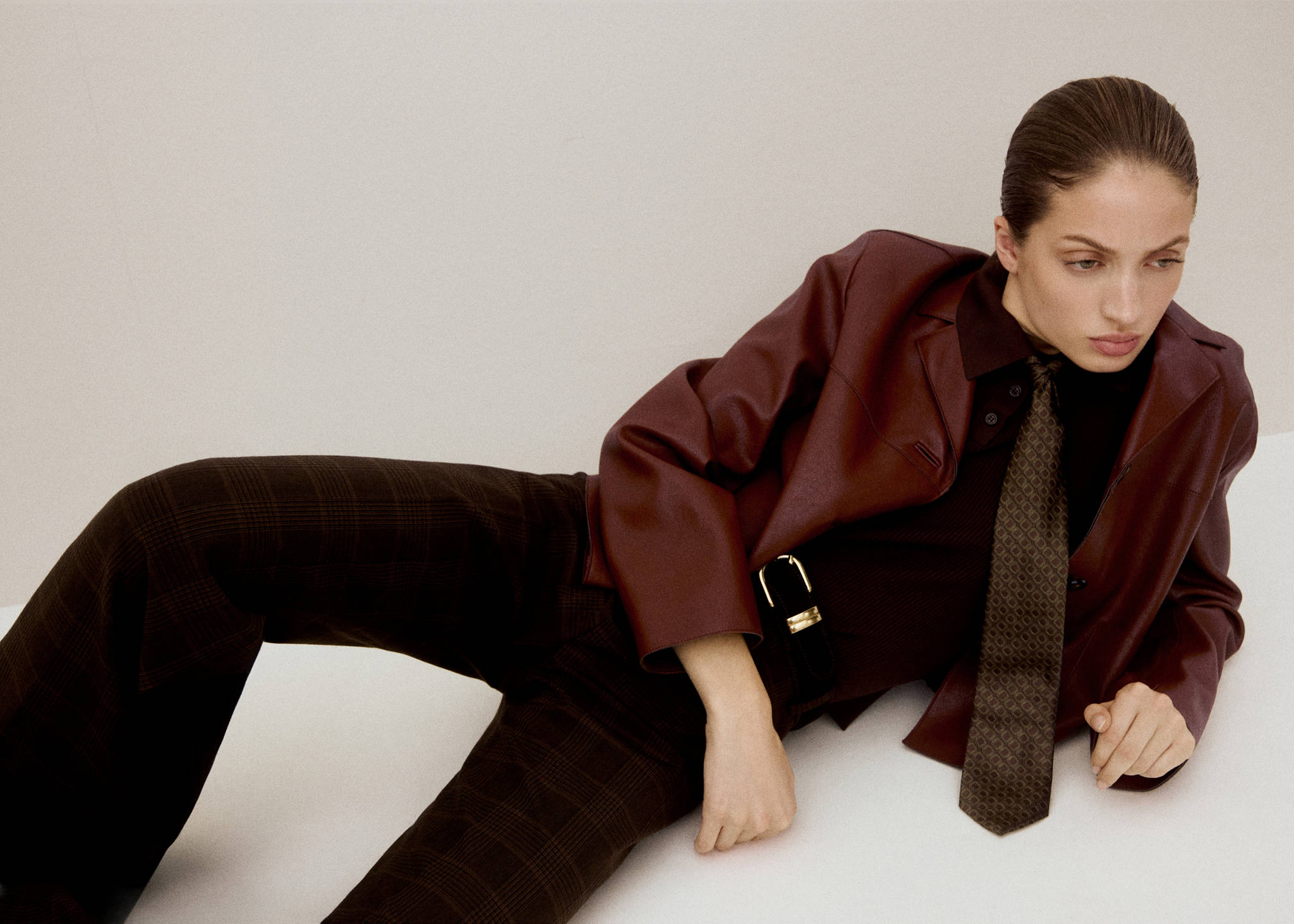 Faux-leather jacket with pockets - Panoramic plane