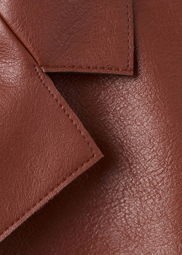 Faux-leather jacket with pockets — Burnt Orange