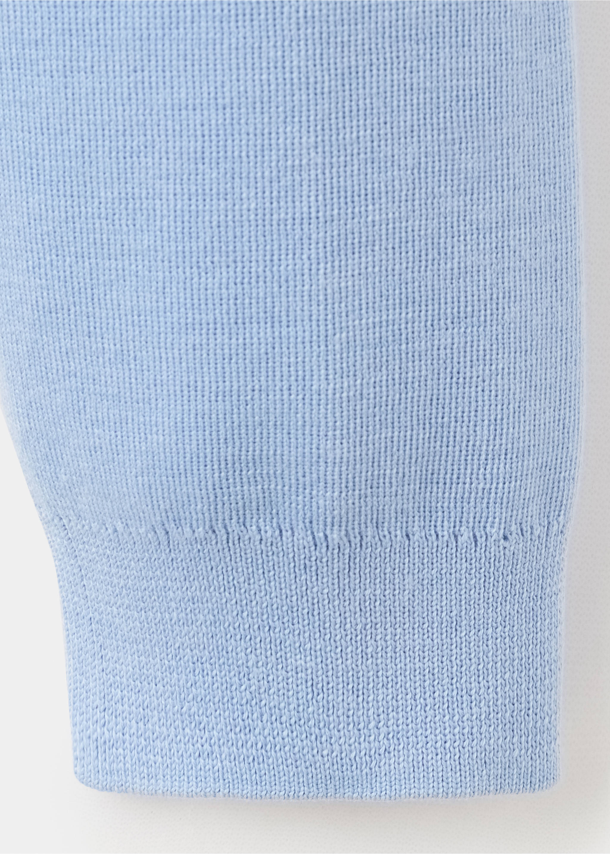Polo collar wool sweater - Details of the article 0, Sky Blue. Ref: 27081191-00.
