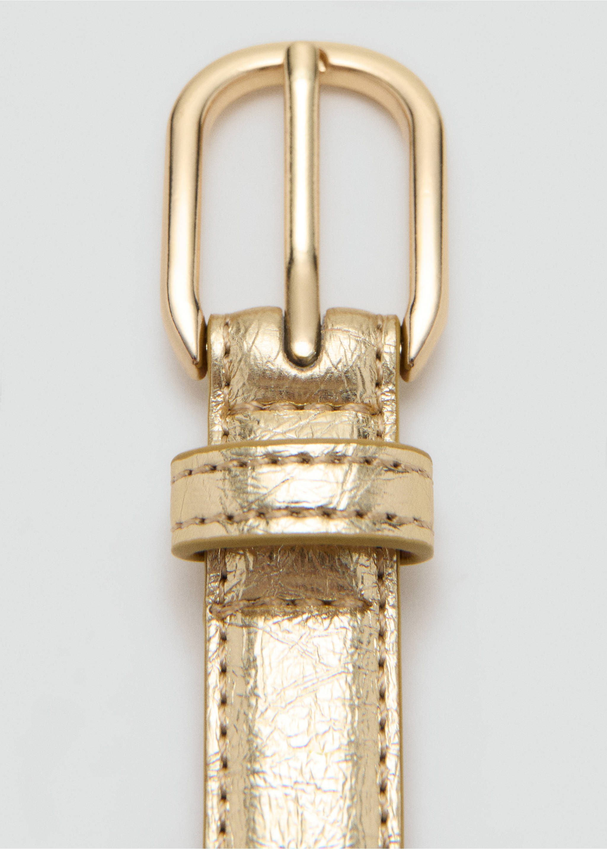 Metal buckle belt - Details of the article 1, Gold. Ref: 27081199-00.