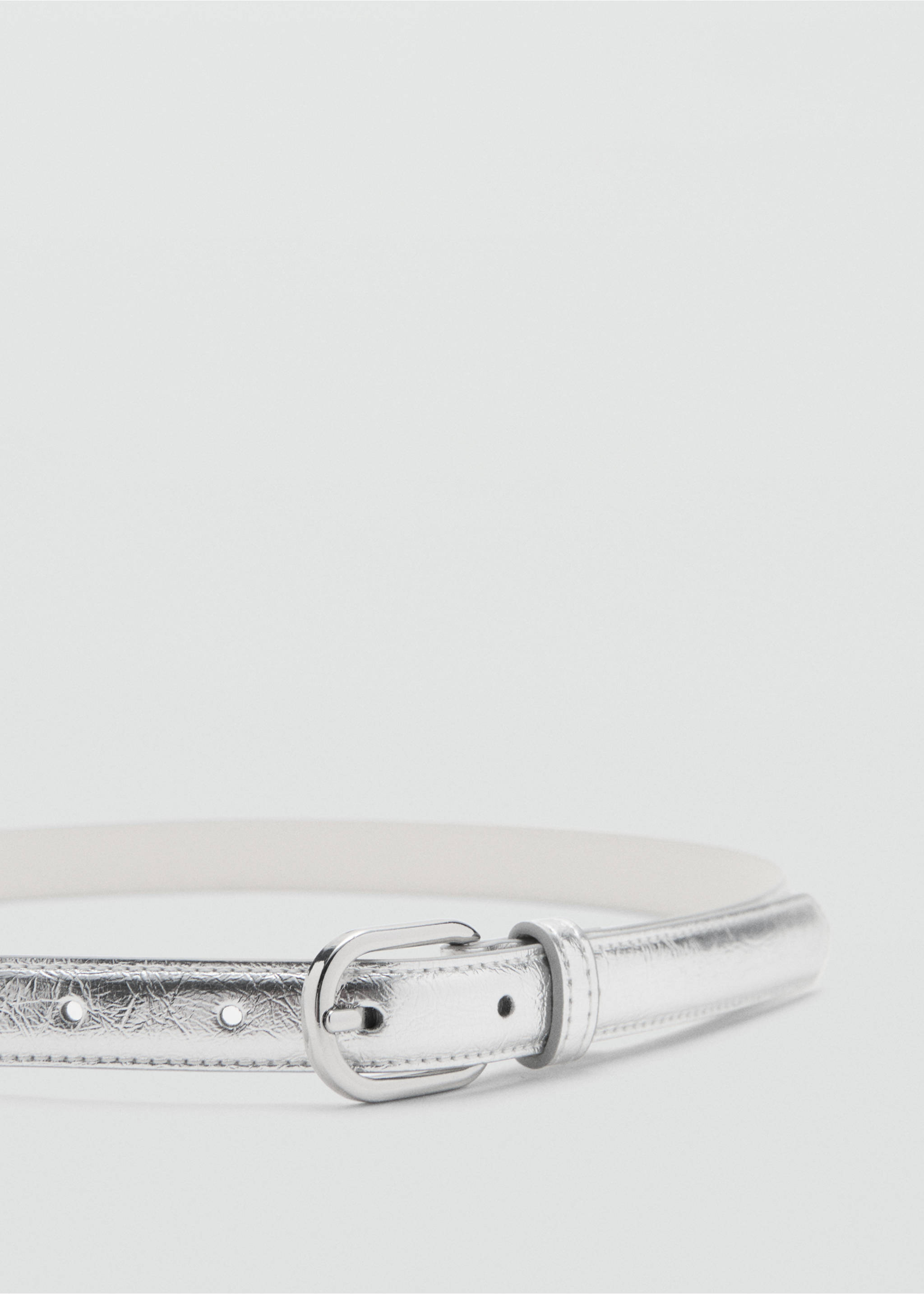 Metal buckle belt - Medium plane, Silver. Ref: 27081199-00.