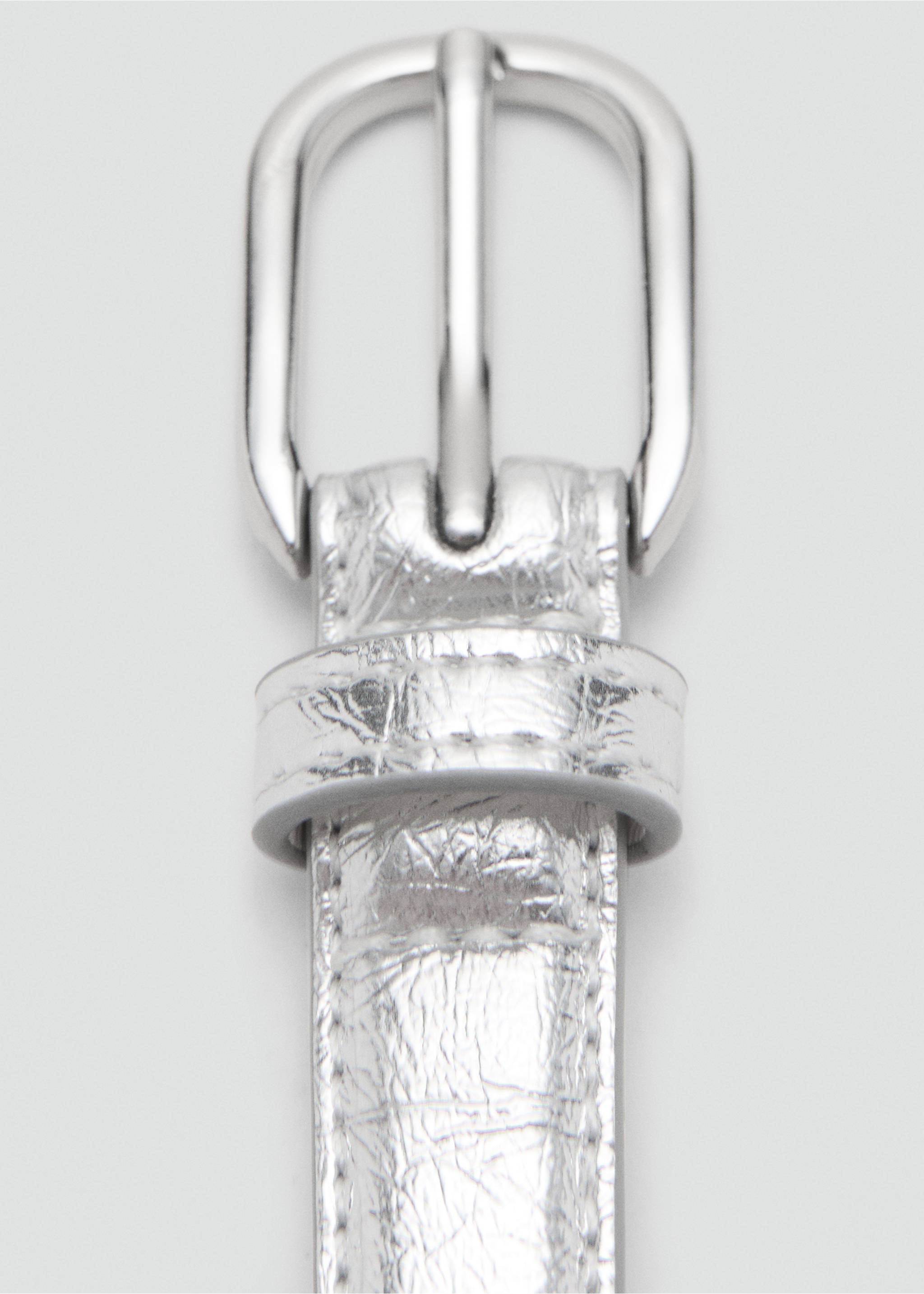 Metal buckle belt - Details of the article 1, Silver. Ref: 27081199-00.