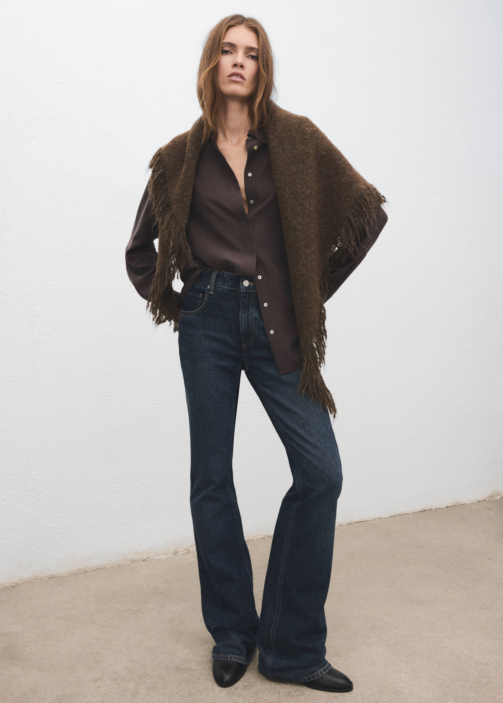 Châle finitions franges - Plan général